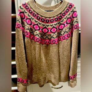 Loft so soft beige/pink/black sweater